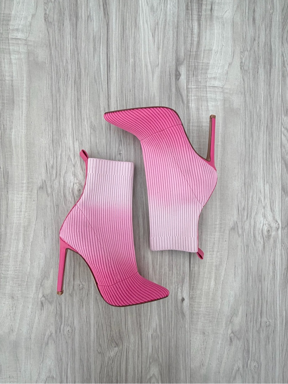 Steve Madden pink ombre knit sock boots